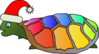 Holiday Rainbow Shell Turtle Clip Art